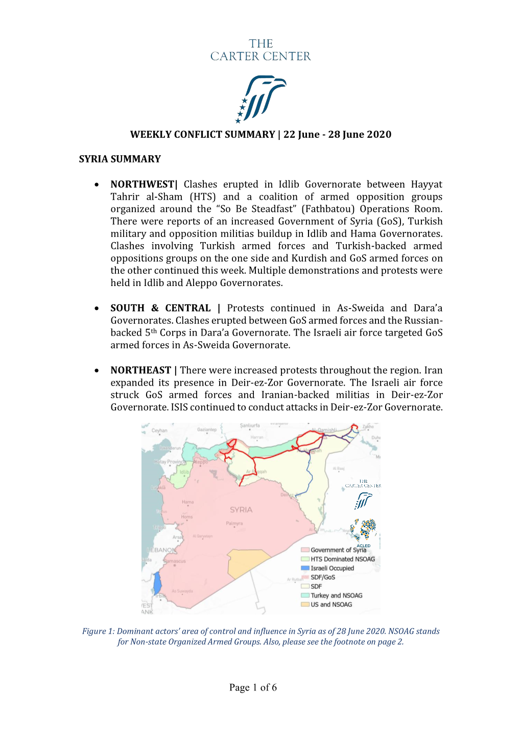 Page 1 of 6 WEEKLY CONFLICT SUMMARY | 22 June