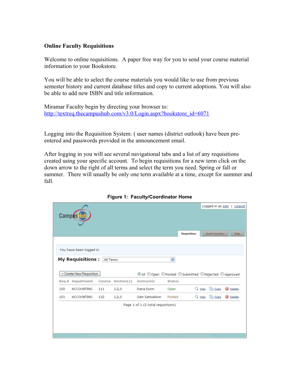 Online Faculty Requisitions