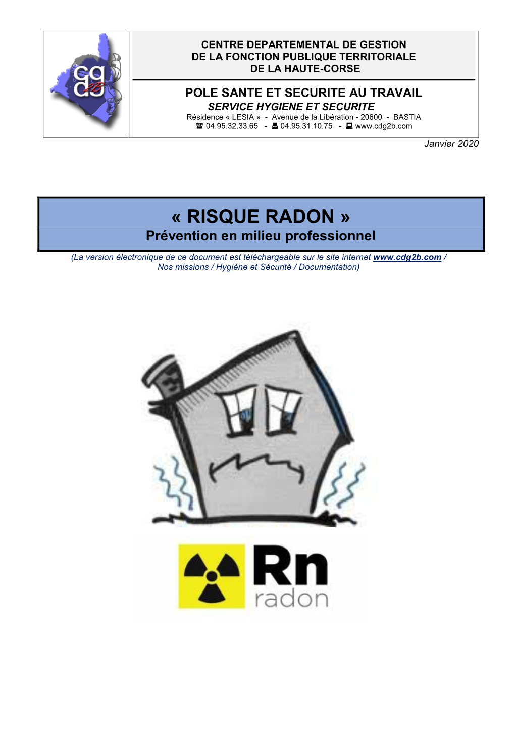 « RISQUE RADON » Prévention En Milieu Professionnel