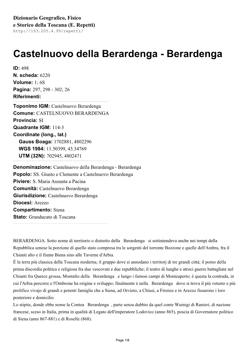 Castelnuovo Della Berardenga - Berardenga