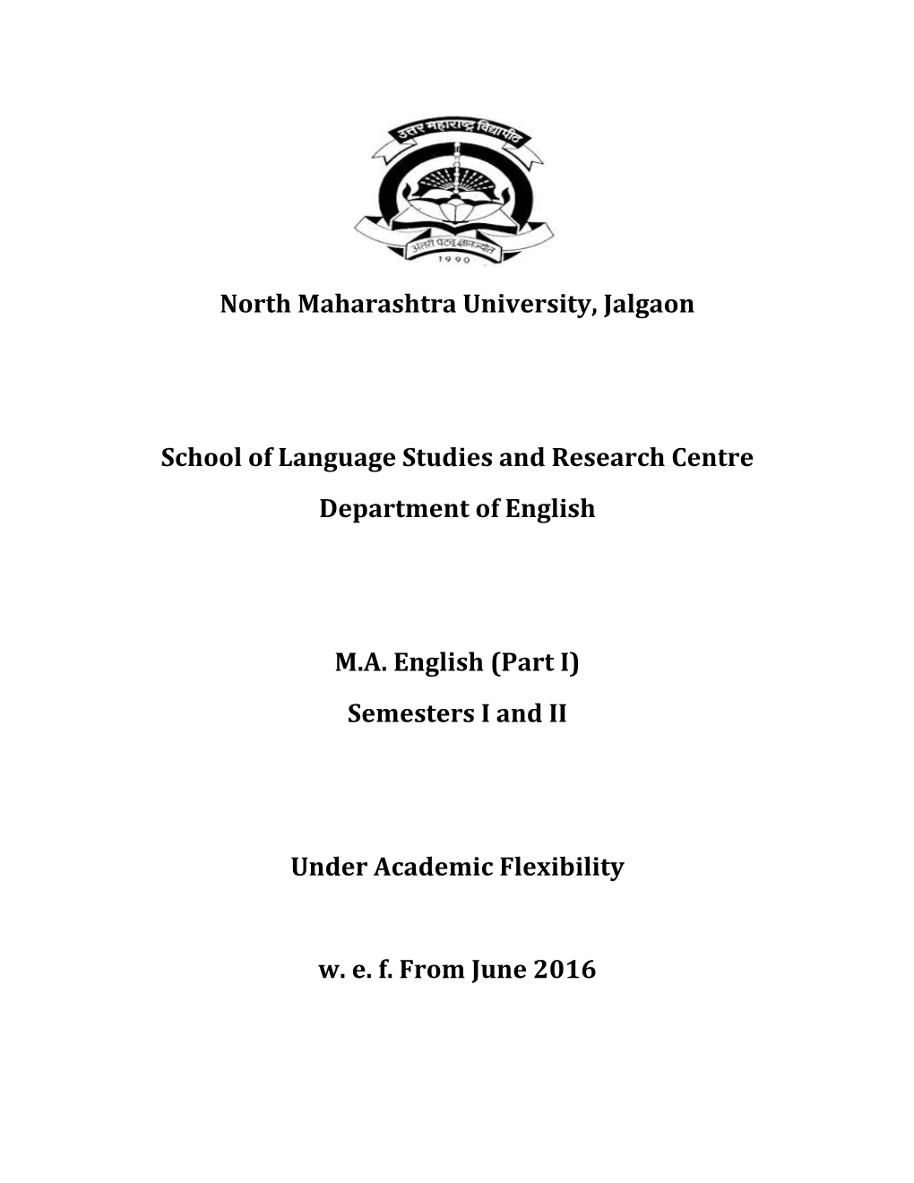 North Maharashtra University, Jalgaon School of Language Studies