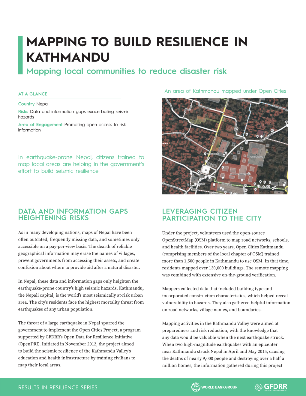 MAPPING to BUILD RESILIENCE in KATHMANDU Mapping Local Communities to Reduce Disaster Risk