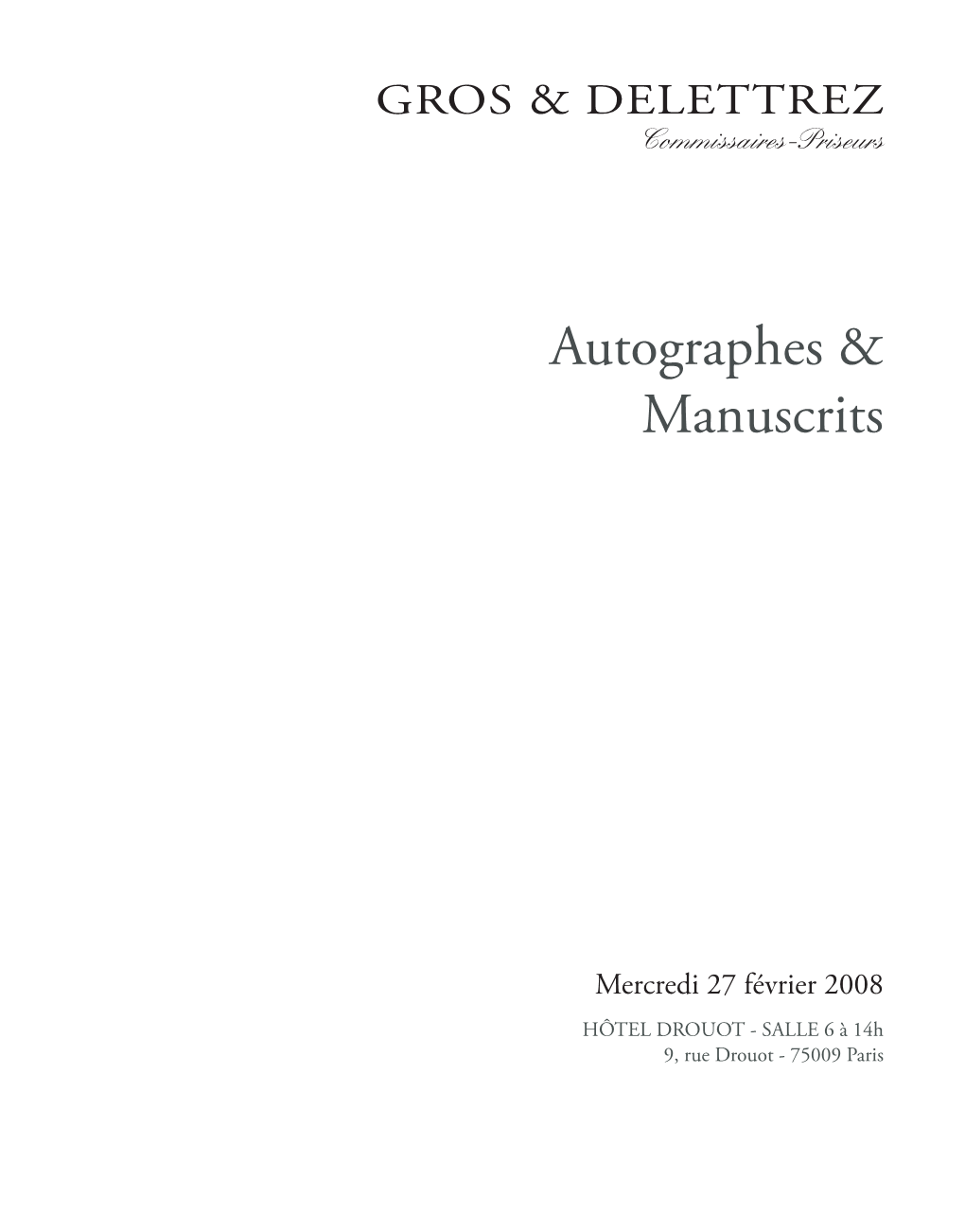 Autographes & Manuscrits