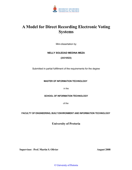 A Model for Direct Recording Electronic Voting Systems