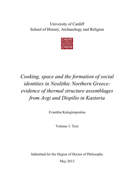 Cooking, Space and the Formation of Social Identities in Neolithic Northern Greece: Evidence of Thermal Structure Assemblages from Avgi and Dispilio in Kastoria