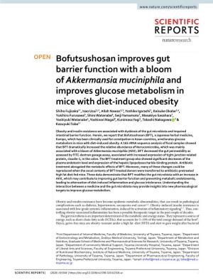Bofutsushosan Improves Gut Barrier Function with a Bloom Of
