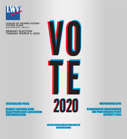 Primary Election Tuesday, March 3, 2020