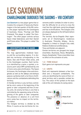 Lex Saxonum CHARLEMAGNE SUBDUES the SAXONS - VIII CENTURY