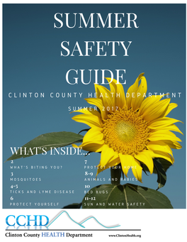 Summer Safety Guide C L I N T O N C O U N T Y H E a L T H D E P a R T M E N T