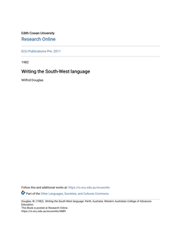 Writing the South-West Language