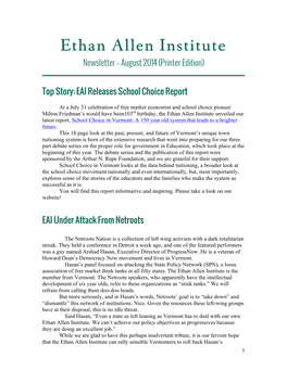EAI Newsletter, August 2014 Printable Version
