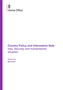 Iraq: Security and Humanitarian Situation