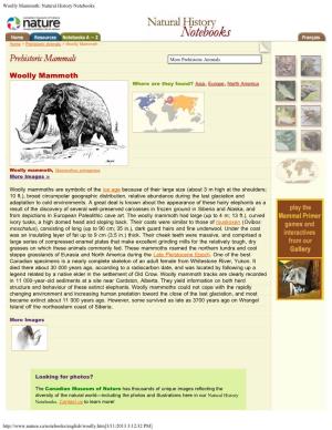Woolly Mammoth: Natural History Notebooks