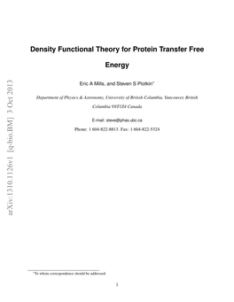 Density Functional Theory for Protein Transfer Free Energy