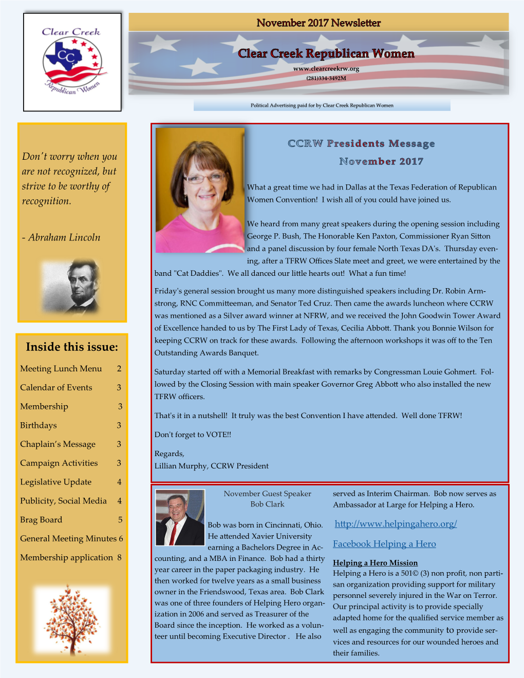 November 2017 CCRW Newsletter