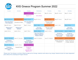 KIIS Greece Program Summer 2022
