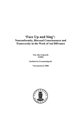 Nonconformity, Bisexual Consciousness and Transversity in the Work of Ani Difranco