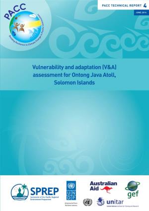 (V&A) Assessment for Ontong Java Atoll, Solomon Islands