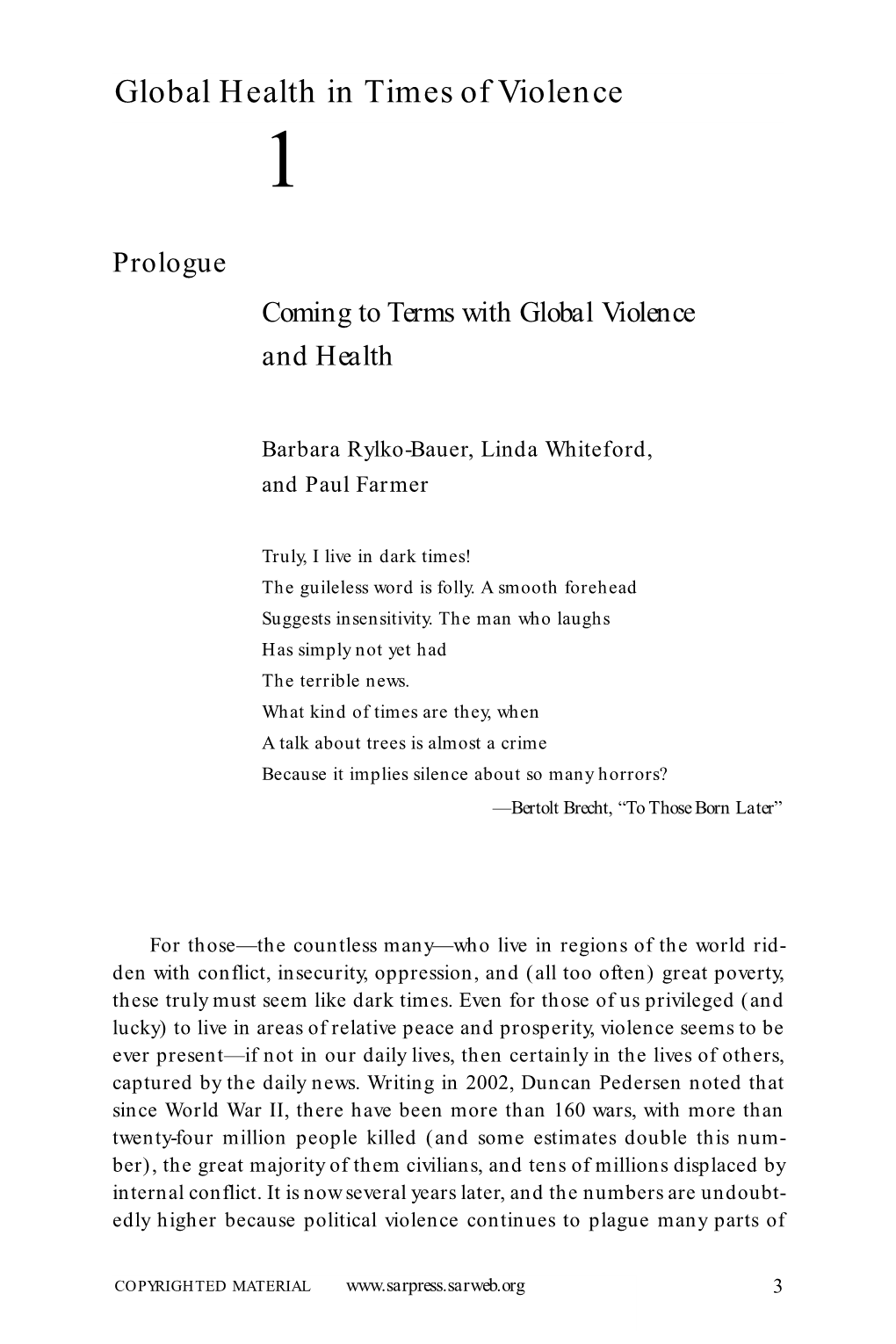 Global Health in Times of Violence 1