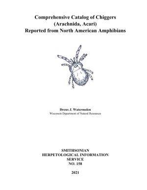 Comprehensive Catalog of Chiggers (Arachnida, Acari) Reported from North American Amphibians