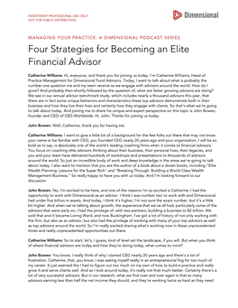 Four Strategies for Becoming an Elite Financial Advisor