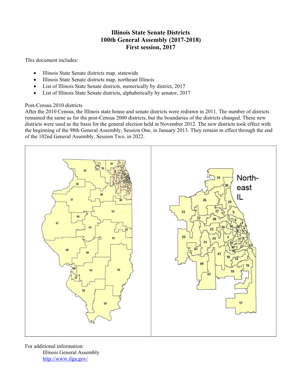 Illinois State Senate Districts 100Th General Assembly (2017-2018) First Session, 2017