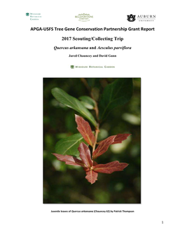 2017 Quercus Arkansana-Aesculus Parviflora Report.Pdf
