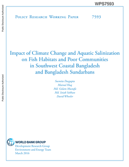 Impact of Climate Change and Aquatic Salinization on Fish Habitats and Poor Communities