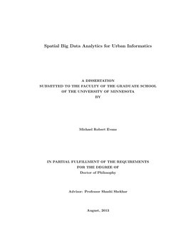 Spatial Big Data Analytics for Urban Informatics