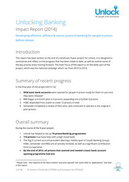 Unlocking Banking Impact Report (2014)