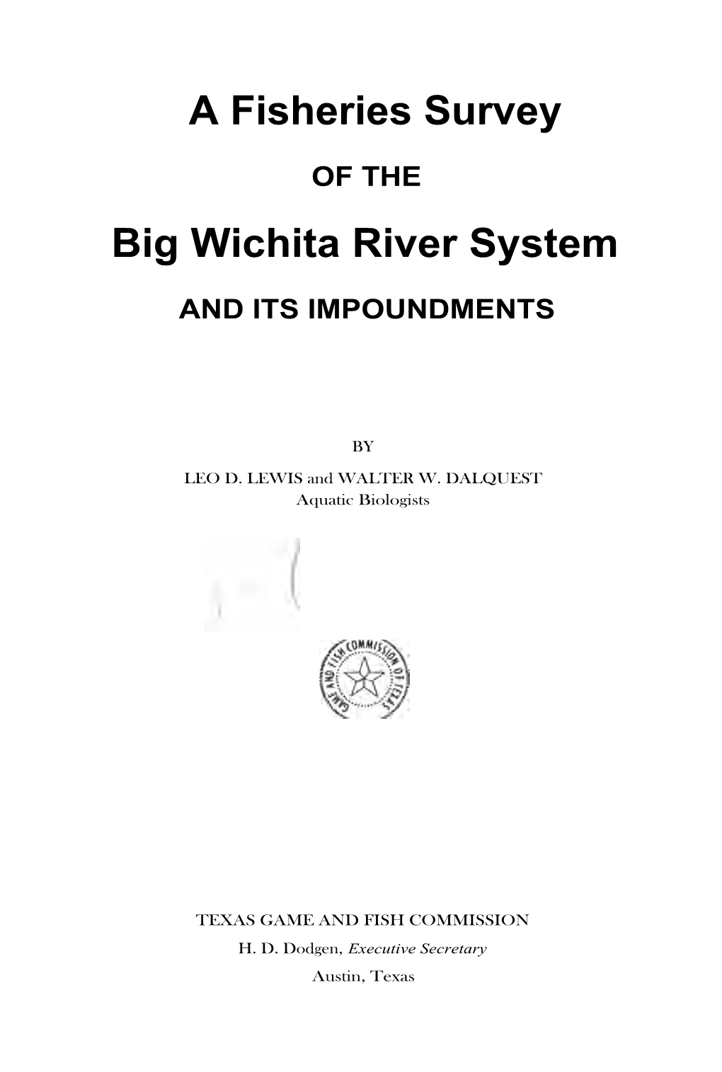 A Fisheries Survey Big Wichita River System