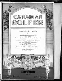 Canadian Golfer, November, 1931
