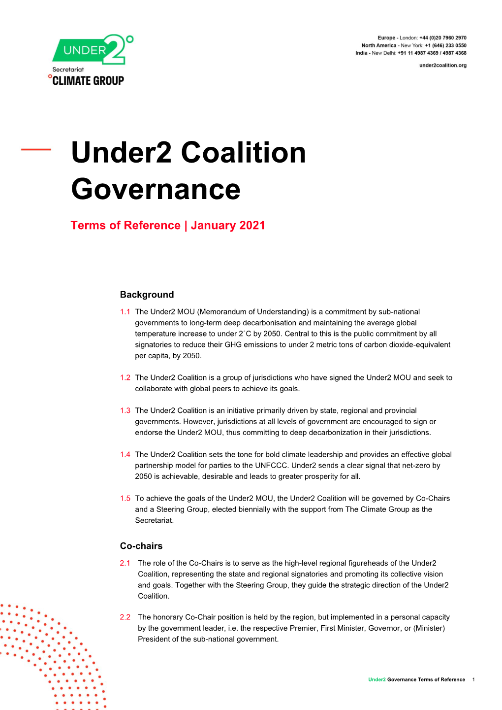 Under2 Coalition Governance