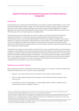 International Harmonisation and National Spectrum Management