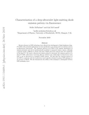 Characterisation of a Deep-Ultraviolet Light-Emitting Diode Emission Pattern Via Fluorescence