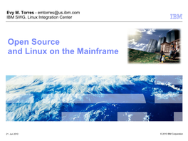 Open Source and Linux on the Mainframe