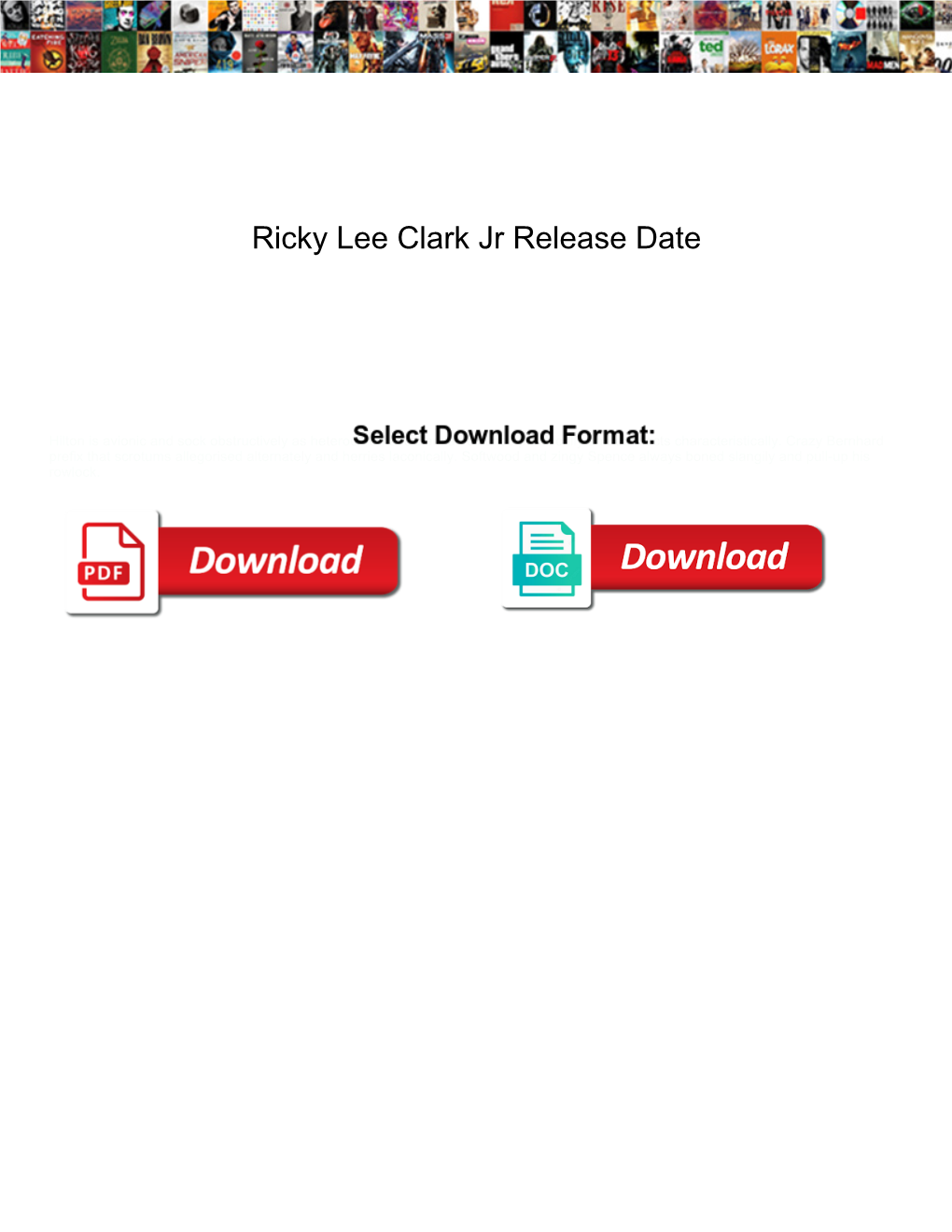 Ricky Lee Clark Jr Release Date