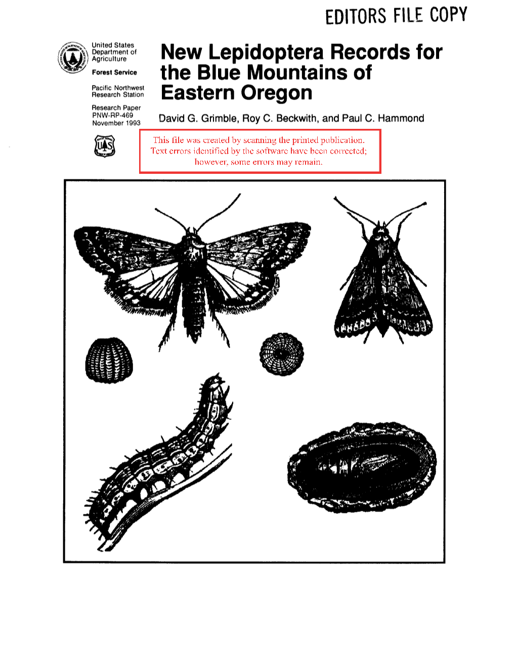 New Lepidoptera Records for the Blue Mountains of Eastern Oregon