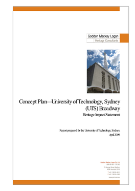 Concept Plan—University of Technology, Sydney (UTS) Broadway Heritage Impact Statement