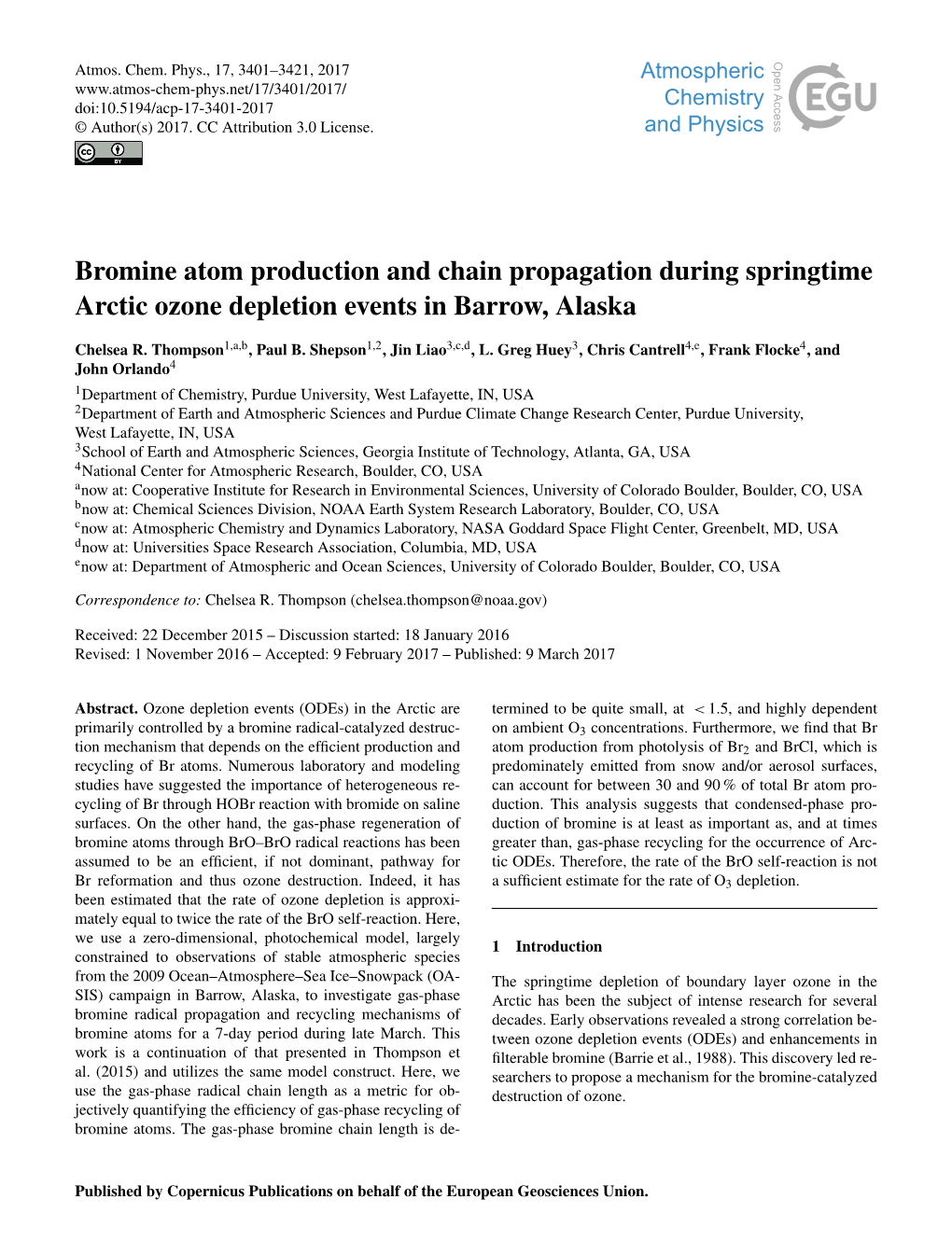 Bromine Atom Production and Chain Propagation During Springtime Arctic Ozone Depletion Events in Barrow, Alaska