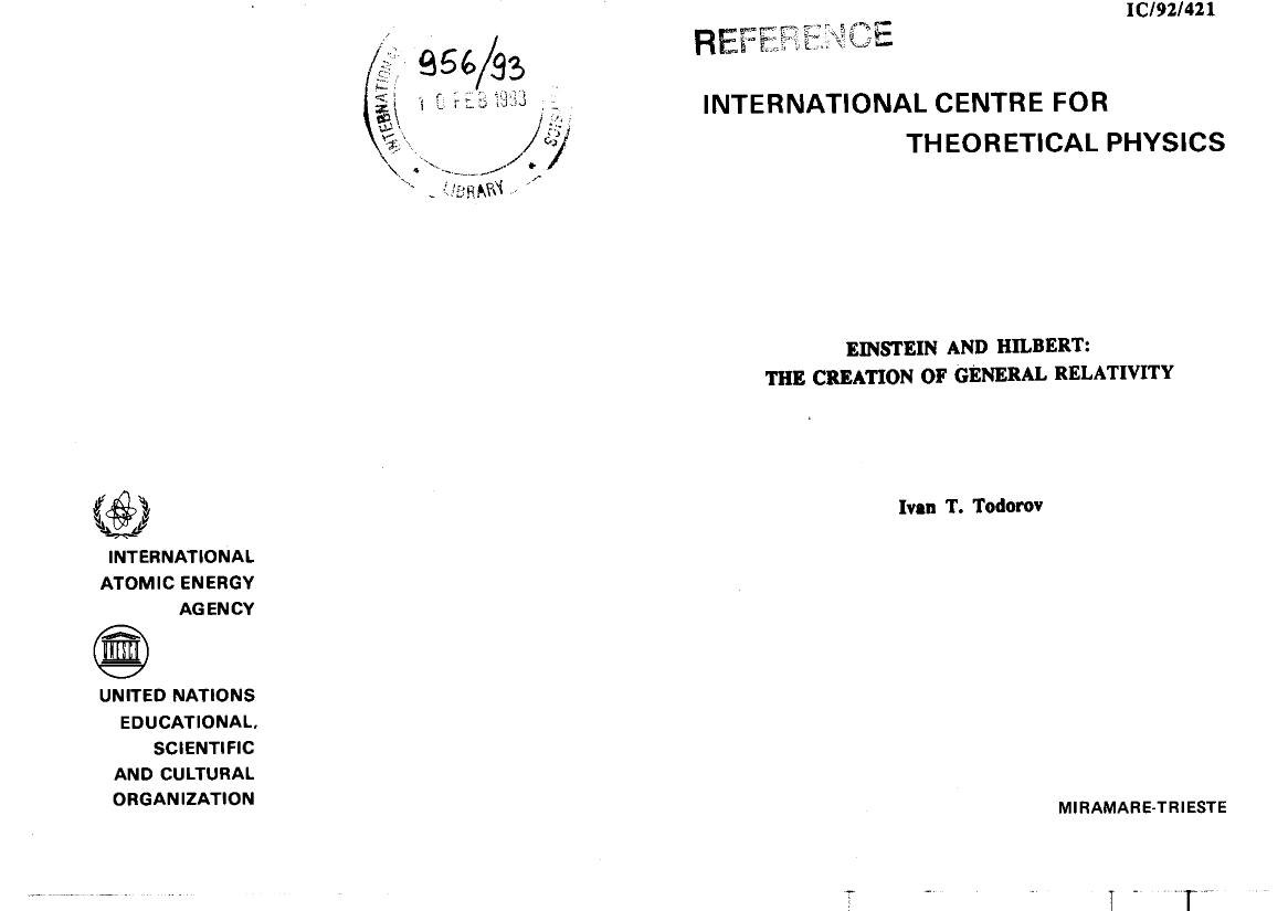 International Centre for Theoretical Physics T
