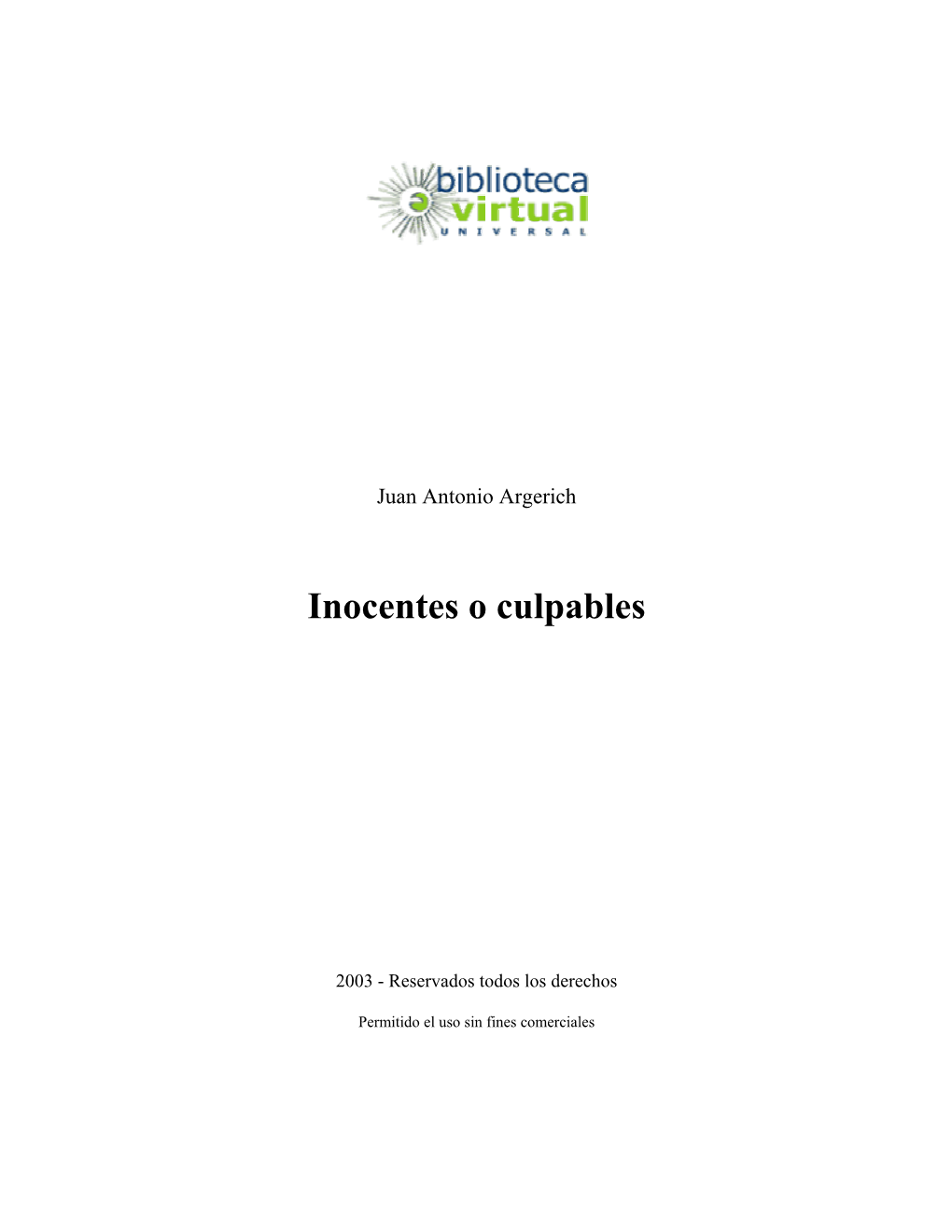 Inocentes O Culpables