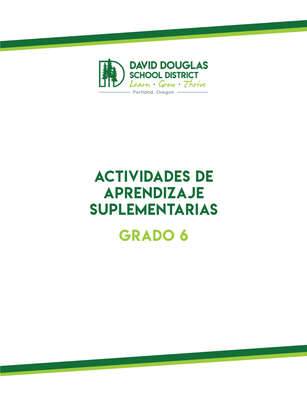 Actividades De Aprendizaje Suplementarias Grado 6