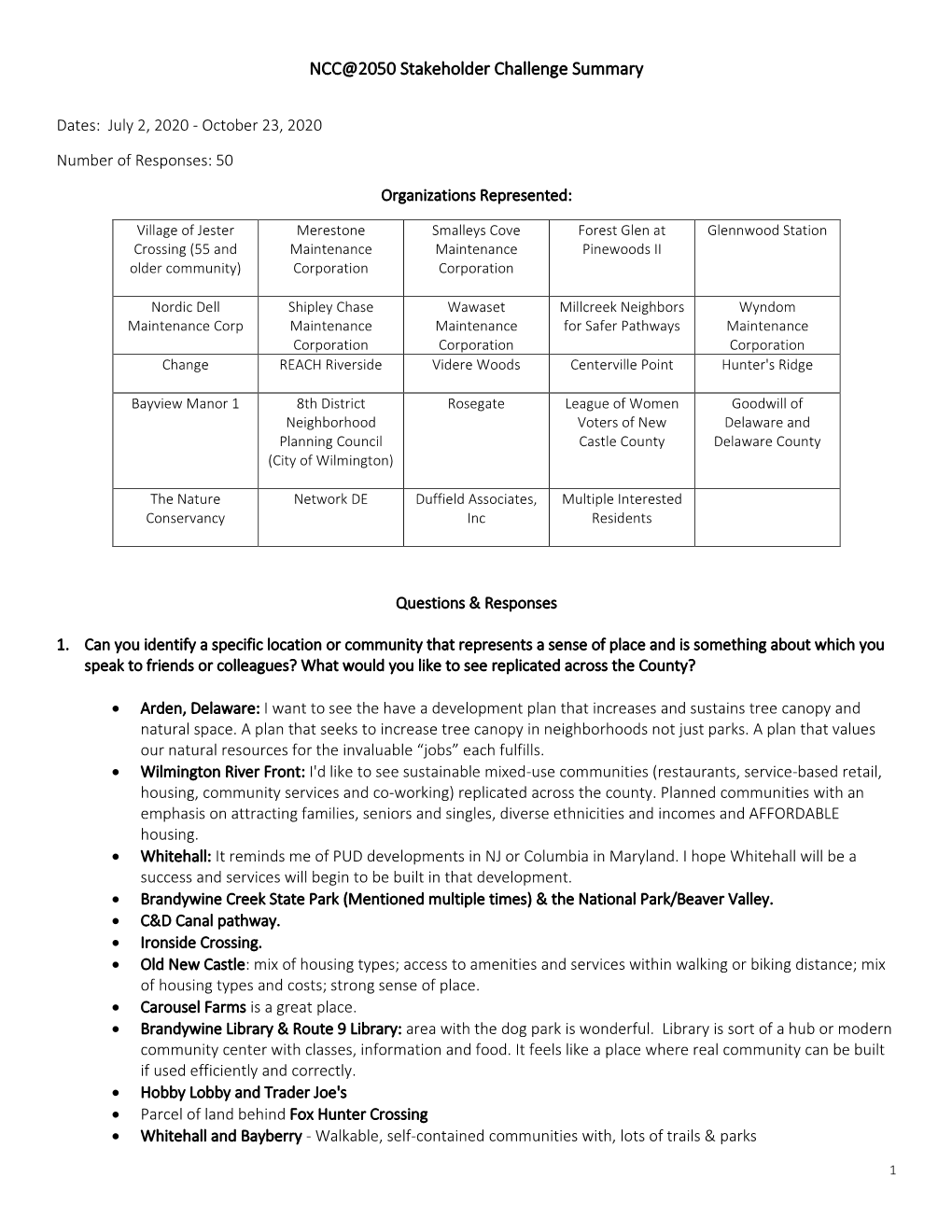 NCC@2050 Stakeholder Challenge Summary