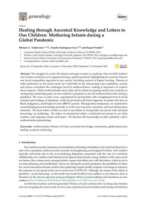 Healing Through Ancestral Knowledge and Letters to Our Children: Mothering Infants During a Global Pandemic