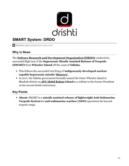 SMART System: DRDO