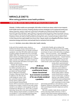 MIRACLE DIETS When Eating Guidelines Cause Health Problems