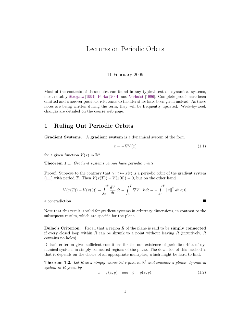 Lectures on Periodic Orbits