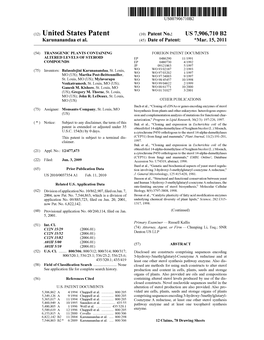 (12) United States Patent (10) Patent No.: US 7,906,710 B2 Karunanandaa Et Al