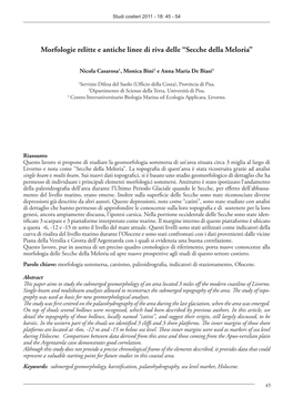 Morfologie Relitte E Antiche Linee Di Riva Delle “Secche Della Meloria”